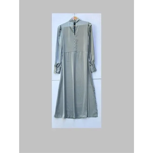 Nasty Gal satin high neck belted midi dress in size 8 - Picture 9 of 11